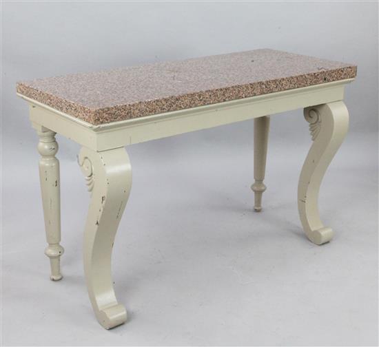 An Adam style painted mahogany console table, W.4ft 6in. D.1ft 11in. H.2ft 11in.